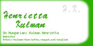 henrietta kulman business card